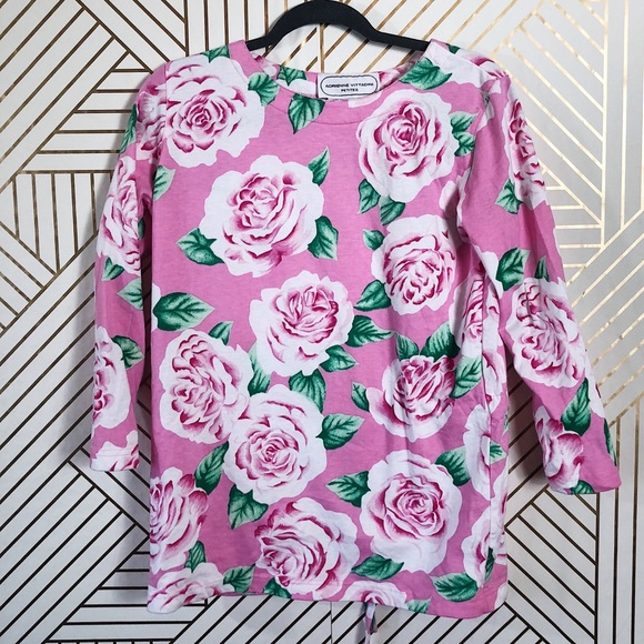 Adrienne Vittadini | Pink Rose Cotton Shirt - Picture 1 of 3